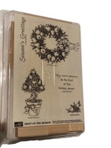 NEW! Stampin&#39; Up Rubber Wood Unmounted Stamps Fruit of the Season 1999 R... - £12.89 GBP