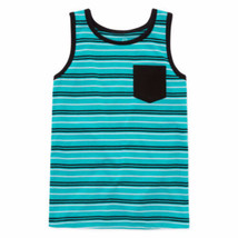 Okie Dokie Boys Tank Top Adriatic Aqua Stripe Size 9 Months New - £7.06 GBP