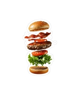 Delicious Burger Layered Kiss-Cut Stickers, Decor 6&quot; x 6&quot; Skateboard Sti... - $11.21 CAD