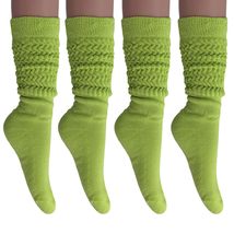AWS/American Made Long Slouchy Scrunched Knee Socks 4 Pairs Shoe Size 5 to 10 (A - £15.08 GBP