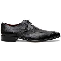 Andretti Genuine Ostrich Leg Dress Derby's Shoes Black image 2