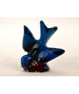 Vintage Porcelain Figurine, Bird Flying Downward, Dark Blue, Shelf Bric-... - $19.55