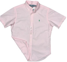NEW $90 Polo Ralph Lauren Seersucker Shirt! Sm  Classic Fit  Short Sleeved  Pink - £37.74 GBP