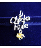 Jezlaine Sterling Silver Chicks Rule Enameled Charm - $7.60