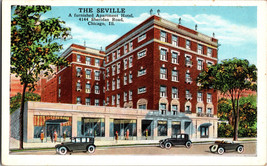 Vtg Postcard Illinois Chicago The Seville Apartment Hotel 4144 Sheridan Road - £5.80 GBP