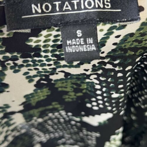 Notations Top Size Small Green Black Snake Print Sleeveless Blouse Career Womens Item image 5