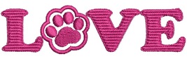 LOVE Paw Print Cat Dog Machine Embroidery Design - $63.80 MXN