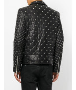 NEW MENS BALMAIN FASHION FULL BLACK QUILTED AND STUDDED LEATHER JACKET 2019 - $4,969.12 MXN