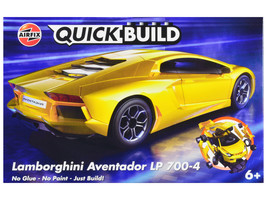 Skill 1 Model Kit Lamborghini Aventador LP 700-4 Yellow Snap Together Painted Pl - £25.81 GBP