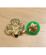 Vintage Girl Scout GS Membership Gold Trefoil &amp; Star Lapel Pins Brownie ... - €8,40 EUR