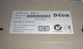 D-Link DSH-5 Dual Speed SOHO Hub w Switch 10/100 *No Power Supply* - £7.89 GBP