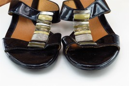 Sofft Sz 6 M Black Slide Patent Leather Women Sandals 1237011 - $19.75