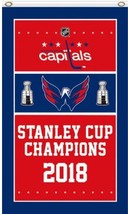 Washington Capitals 2018 Stanley Cup Champions Column Flag 3X5Ft Polyester Digit - $18.00