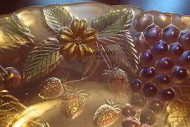 Savoir Faire Japan polychrome  glass centerpiece, grapes, leaves RARE [a4] - £59.49 GBP