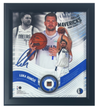 Luka Doncic Framed Mavericks 15&quot; x 17&quot; Game Used Basketball Collage LE 1/50 - £211.04 GBP