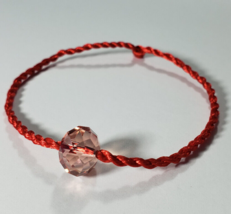 Red String Good Luck And Fortune Bracelet Kabbalah And A Pink Crystal - £6.98 GBP