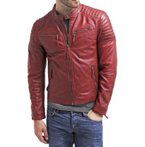 Men Designer Handmade 100% Genuine Leather Jacket - $169.99