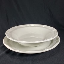 Mikasa French Countryside White 9 3/4&quot; Vegetable Serving Bowl and 10 3/4 Plate - £33.83 GBP