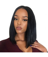 Human Hair Lace Front Wigs for Women Middle Part Short Bob U Part Wig Straight - $81.00