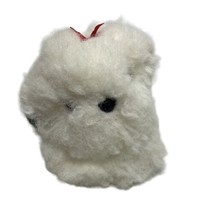 Vintage Maltease 6 Inch Fluff ball Plush Stuffed Animal White and Black - £19.03 GBP