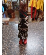 Vtg 1979 Hopi Signed 5” Carved Kachina Doll Tribal Native Black White Fur - $135.66 CAD