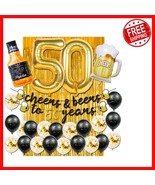 Milestone 50th Birthday Party Decor - Gold Balloon &amp; Fringe Curtain Combo - $519.78 MXN