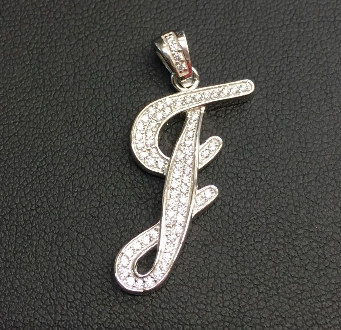 NEW!! 925 Sterling Silver CZ Letter Initial "I" Pendant Necklace - £19.69 GBP