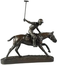 Sculpture Statue By Belden Polo Player Cast Resin Hand-Painted OK Casting USA - £244.40 GBP
