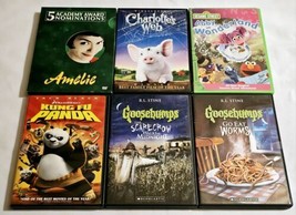 Amelie 2 Disc-Set, Charlotte&#39;s Web, Kung Fu Panda, Abby In...&amp; Goosebumps X2 DVD - £14.06 GBP