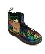 Dr. Martens Zip Up Boots Kids Size 3 Pascal J Rainbow Croc Metallic AW004 - £57.80 GBP