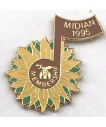 Midian Shriners Vintage Pin Gold Tone 1995 Enamel Music Note Sun Flower - £9.74 GBP