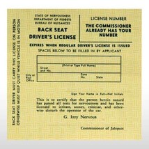 Fake Back Seat Driver&#39;s License - Jokes, Gags and Pranks - Fake License - $1.97