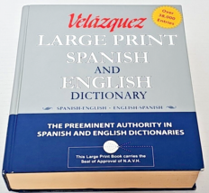 Velazquez Large Print Spanish and English Dictionary Spanish-English/English-Spa - £62.68 GBP