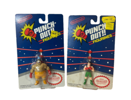 1989 Nintendo PUNCH OUT Little Mac &amp; King Hippo Figurines Factory Sealed Blister - £126.18 GBP