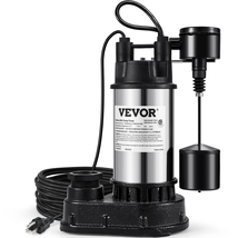 VEVOR 1.5 HP Submersible Cast Iron and Steel Sump Pump, 6000 GPH Submersible Wat - £225.36 GBP