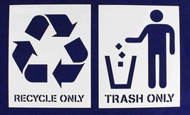 Recycle-Trash (with words) 2 Piece Stencil Set 14 Mil 8&quot; X 10&quot; Painting ... - $19.94
