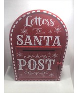 Distressed Hand Painted Red Metal Letters To Santa Mail Post Box - $19.80