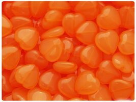BeadTin Orange Translucent 14mm Heart Plastic Craft Beads (60pcs) - $2.39