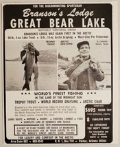 1968 Print Ad Branson&#39;s Lodge Great Bear Lake Northwest Territories Lake Trout - $9.88