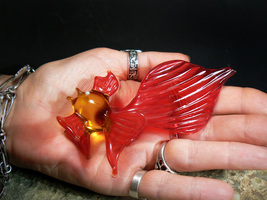 Golden Fish Queen Russian Grant Wishes Spirit Art Glass Izida Haunted No Djinn - $427.35