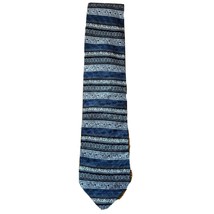 TESORO ROSSO Uomo Moda - Men&#39;s silver blue Silk Neck Tie - Geometric Pat... - £10.70 GBP