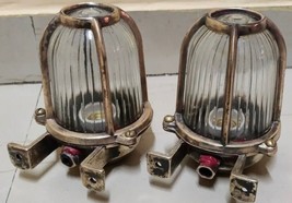 Ship Salvage Brass Nautical Passageway Bulkhead Wall Light 2 pc - £154.92 GBP