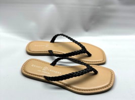 Chinese Laundry Flats Black Tan Sandals Slip On Slides Women Size 5 M  41655 - £14.42 GBP