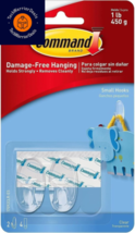Command Small Wall Hooks, Damage Free Hanging Hooks with Small, Clear  - £13.96 GBP