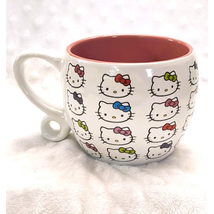 Hello Kitty Faces w/Mutli Color Bows Print 16oz Barrel Ceramic Mug-NEW - £13.40 GBP