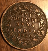 1920 India 1/4 Anna Coin - £1.66 GBP