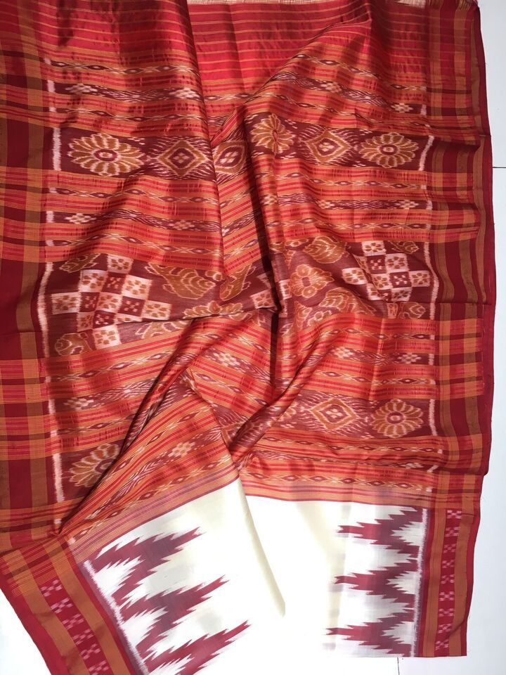 sambalpuri handloom khandua wedding silk pata saree India women&#39;s - $256.76