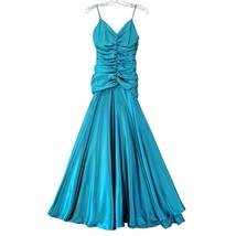 Jessica McClintock Women Dress Size 6 Blue Maxi Formal Ballgown Spaghett... - £34.53 GBP