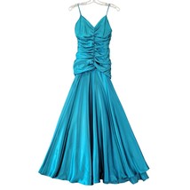 Jessica McClintock Women Dress Size 6 Blue Maxi Formal Ballgown Spaghett... - £34.94 GBP