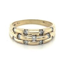 Vintage 1/3ct Diamond 10k Yellow Gold Ring 4.0g Size 10 - £462.83 GBP